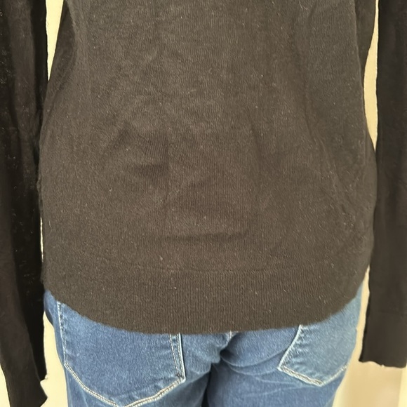 Zadig and Voltaire Cashmere Black Crewneck Sweater ZV Logo Long Sleeve - Picture 6 of 10